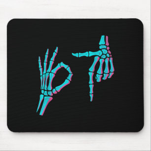 Mousepad Mão de Esqueleto Divertida Seis Sete 6 7 Meme 67 D