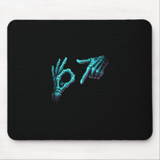 Mousepad Mão de Esqueleto Meme Engraçado 67 Gen Alpha Hallo