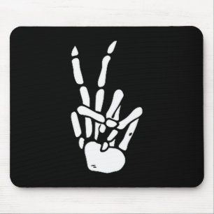 Mousepad Mão de Esqueleto Sinal de Paz Osso