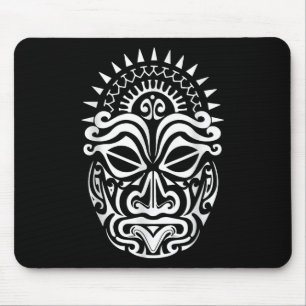 Mousepad Maori Polynésia Tattoo Haka Dance Face Mask Head