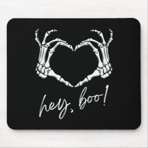 Mousepad Mãos de Esqueleto Coração Ei Boo Dia das Bruxas En