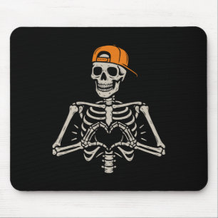 Mousepad Mãos do Coração de Esqueleto Pose Dia das Bruxas A