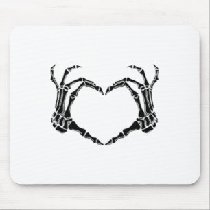 Mousepad Mãos do Coração do Esqueleto Halloween