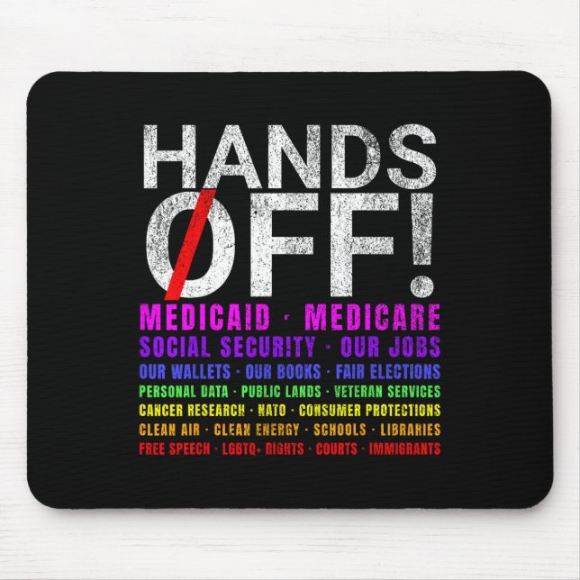 Mousepad Mãos Fora Protesto Luta Resistir Proteger Homens M (Frente)