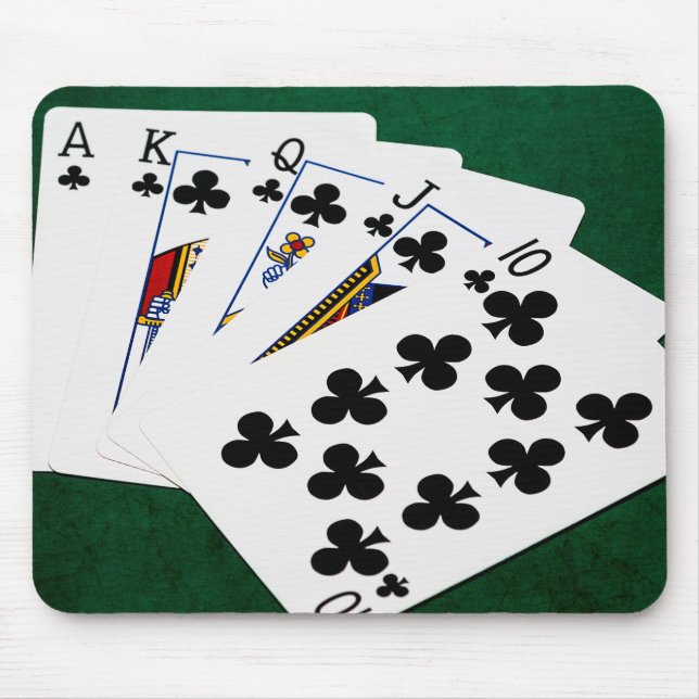 Mousepad Mãos-Poker - Royal Flush - Acessórios para Pistas (Frente)