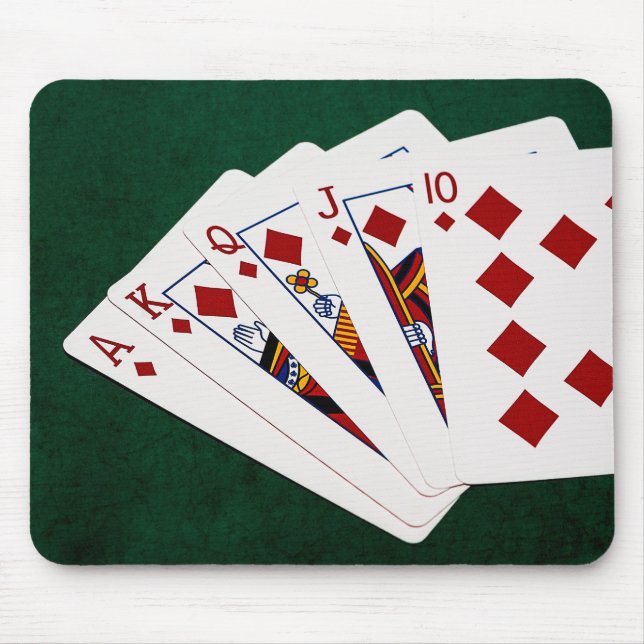 Mousepad Mãos-Poker - Royal Flush - Traje de Ouros (Frente)