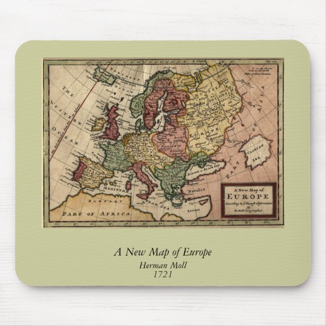 Mousepad Mapa 1721 de Europa (Frente)