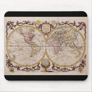 Mousepad Mapa 1782 do mundo por George Augustus Baldwyn