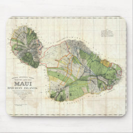 Mousepad Mapa 1885 de De Witt Alexander de Maui, Havaí