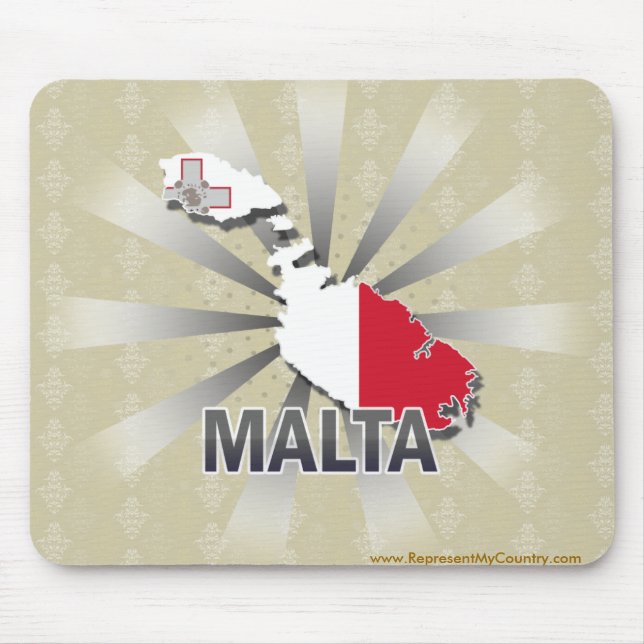 Mousepad Mapa 2,0 da bandeira de Malta (Frente)