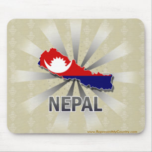 Mousepad Mapa 2,0 da bandeira de Nepal