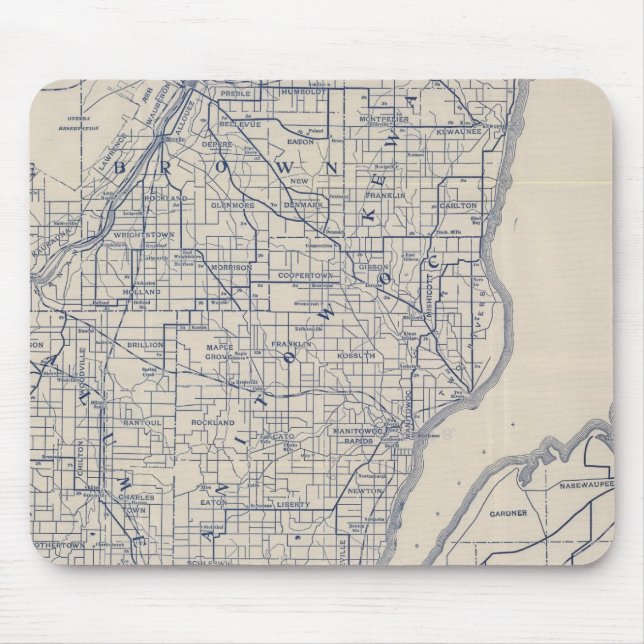Mousepad Mapa 2 da Bicicleta de Wisconsin (Frente)
