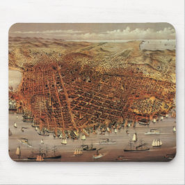 Mousepad Mapa Aéreo Antiquado de São Francisco, Califórnia