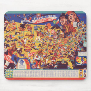 Mousepad Mapa Americano de Futebol Vintage