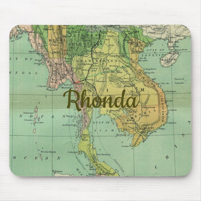 Mousepad Mapa antecipado da Tailândia (Frente)