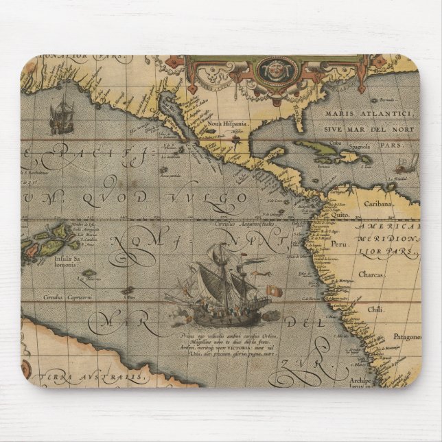 Mousepad Mapa antigo antigo inspirado (14) Bagagem (Frente)