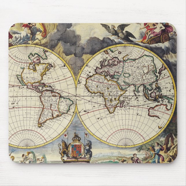 Mousepad Mapa antigo antigo inspirado (4) (Frente)