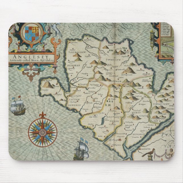 Mousepad Mapa antigo antigo inspirado (7) (Frente)