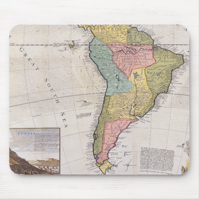 Mousepad Mapa antigo antigo inspirado (8) (Frente)