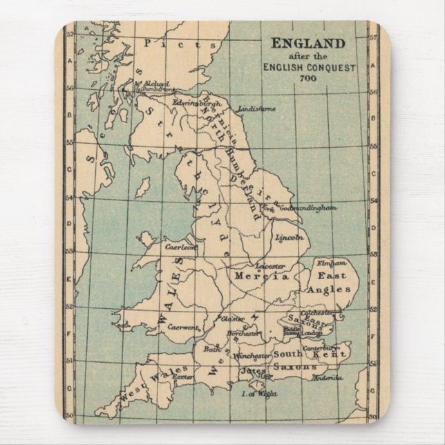 Mousepad Mapa antigo da Inglaterra (Frente)