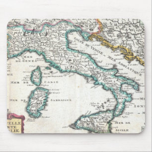 Mousepad Mapa Antigo da Itália (1706)