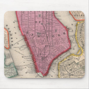 Mousepad Mapa Antigo da Parte Baixa da Cidade de Nova York 