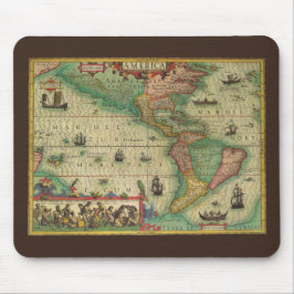 Mousepad Mapa antigo das Américas por Hondius