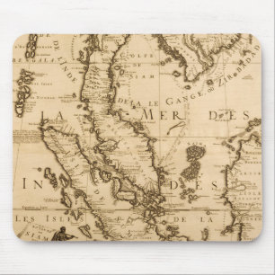 Mousepad Mapa antigo de 3Sudeste Asiático 1687
