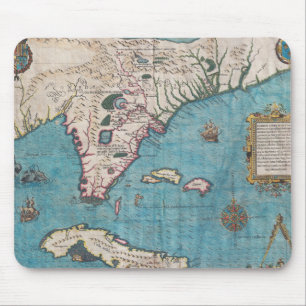 Mousepad Mapa antigo de Florida e de Cuba