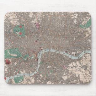 Mousepad Mapa Antigo de Londres Inglaterra (1862)