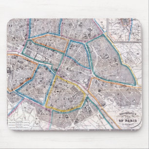 Mousepad Mapa antigo de Paris
