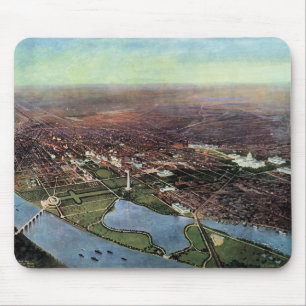 Mousepad Mapa Antigo de Washington DC e do Rio Potomac