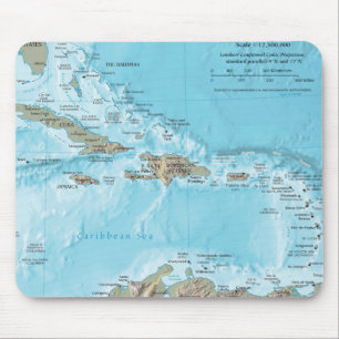 Mousepad Mapa Antigo do Caribe - EUA