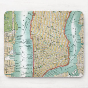 Mousepad Mapa antigo do Lower Manhattan e do Central Park