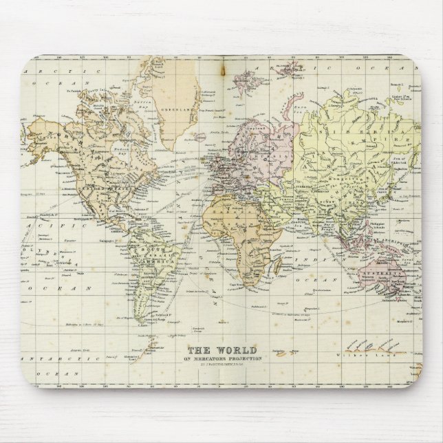 Mousepad Mapa antigo do mundo (Frente)