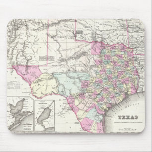 Mousepad Mapa Antigo do Texas (1855)