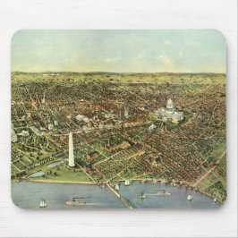 Mousepad Mapa antigo, Vista Panorâmica de Washington DC