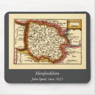 Mousepad Mapa Antiquário do Condado de Herefordshire Inglat