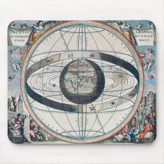 Mousepad Mapa Astrológico do Vintage Celestial (Frente)