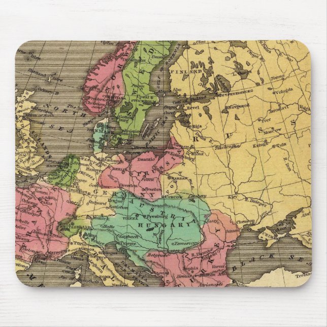 Mousepad Mapa Atlas Colorido da Europa (Frente)