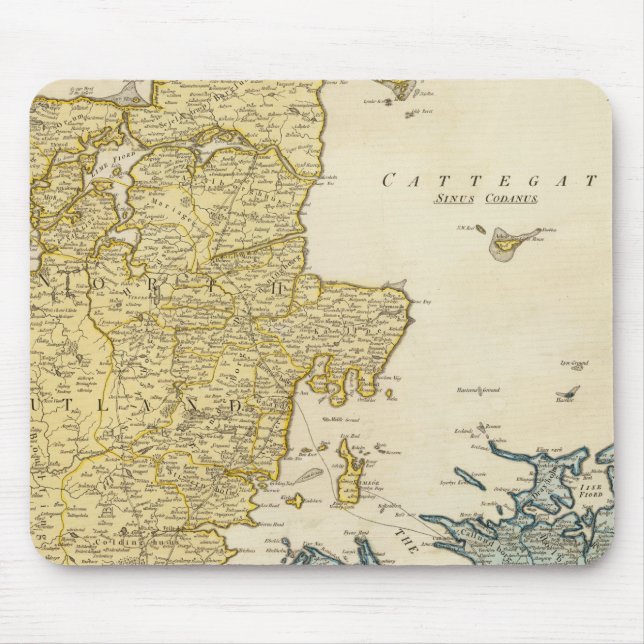 Mousepad Mapa Atlas da Dinamarca (Frente)