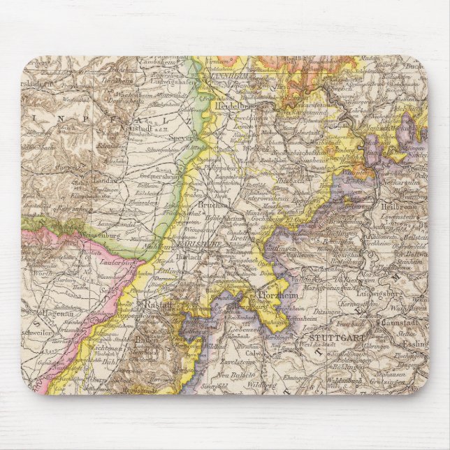 Mousepad Mapa Atlas de Baden Alemanha (Frente)