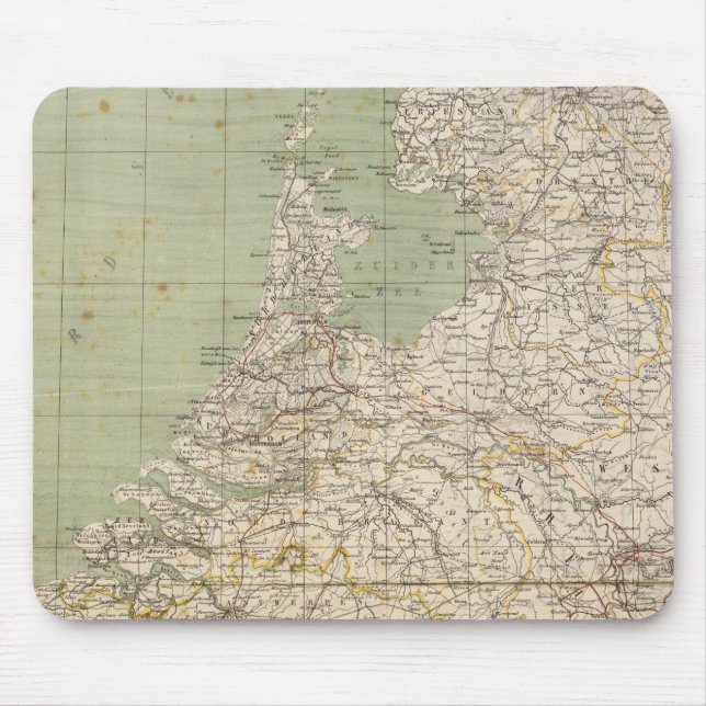 Mousepad Mapa Atlas dos Países Baixos e da Bélgica (Frente)