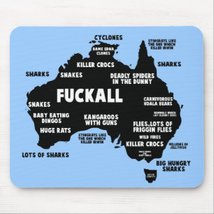 Mousepad Mapa australiano engraçado
