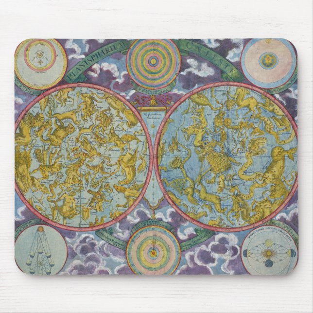 Mousepad Mapa celestial dos planetas (Frente)