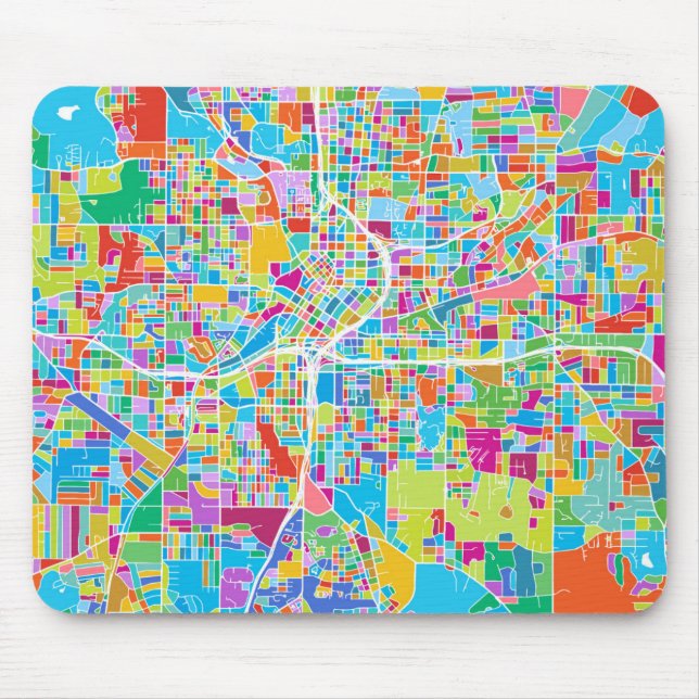 Mousepad Mapa colorido de Atlanta (Frente)