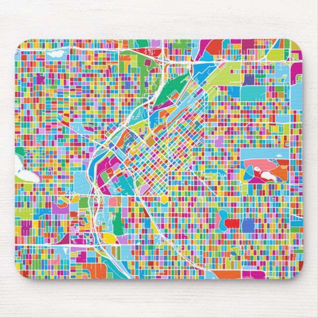 Mousepad Mapa colorido de Denver (Frente)