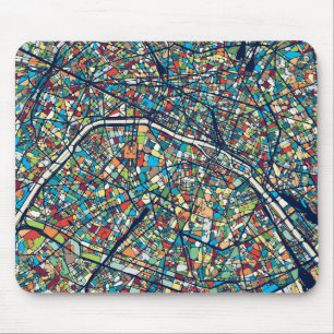 Mousepad Mapa colorido de Paris France