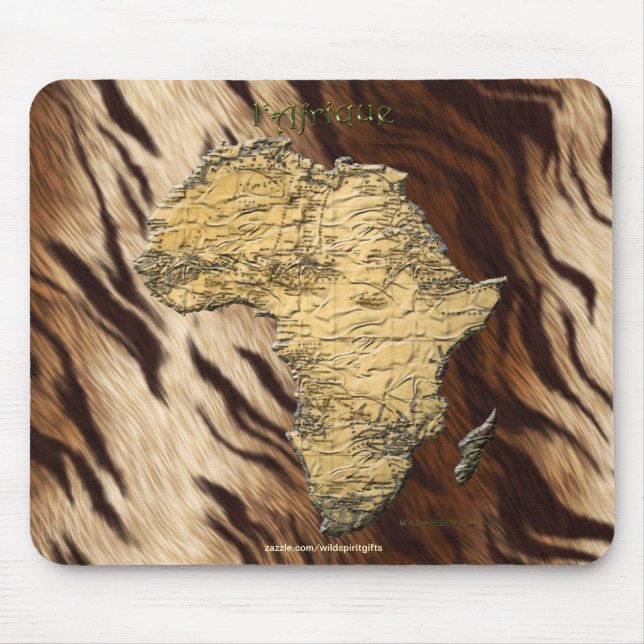 Mousepad Mapa Continental de África em Pele Faux (Frente)