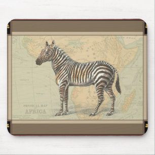 Mousepad Mapa da África e uma Zebra